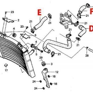 セット売り！センタープラグ化用 シリコンラジエターホースフルセット [ MC21・28 ] 【 ブラック 】T2Racing NSR250R MC21 MC28の画像9