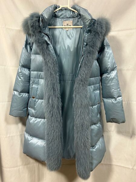 Viaggio Blu シャイニーシャンブレー ロングダウン ダウンジャケット ロングコート