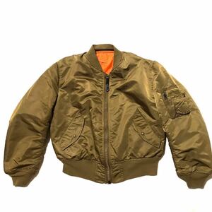 希少カラー ブラウンUSA製 L メンズ ALPHA INDUSTRIES アルファインダストリーズ MA1 90s 80s USAF フライトジャケット 