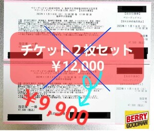 ベリーグットマン◆チケット２枚セット販売◆11月18日(土)◆阪神甲子園球場◆ライブチケット