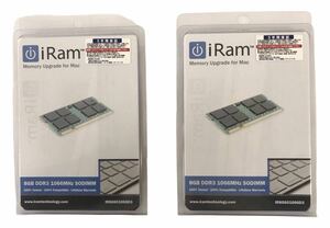 HFD1000 ★未開封品★ iRam Mac用 増設メモリ DDR3 1066Mhz 8GB 204pin SO-DIMM IR8GSO1066D3 2個セット