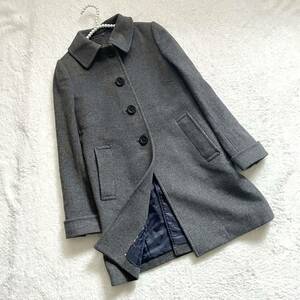 Paul smith black label/ポールスミス ウール コート 2way ステンカラー ノーカラー 38 レディース グレー