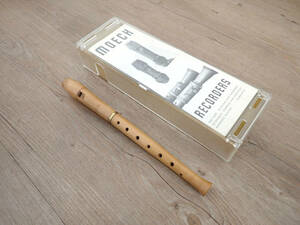 中古 リコーダー moeck メック バロック式 約24cm ソプラノ ソプラニーノ アンティーク ヴィンテージ ライトブラウン 木目 木製 楽器 3