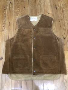 SCHOTT RANCHER suede boa VEST L