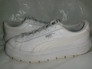 ★PUMA BASKET PLATFORM TRACE LITE W `20製プーマ 373696 01 バスケット プラットフォーム トレース ライト W ホワイト/ホワイト レザー