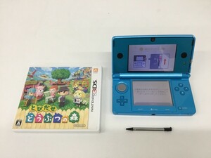 ●営MN142-60 【動作確認済み】 Nintendo ニンテンドー3DS 3DS本体 ソフト セット とびだせ どうぶつの森 CTR-001 ライトブルー ゲーム機