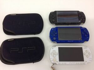 ●営SR504-60　【通電確認初期化済み】 PSP本体★３台まとめ売り PSP1000/PSP3000 SONY ソニー　充電ケーブル・ソフトケース付属