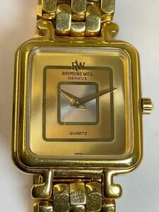 営AD680-60◆ RAYMOND WEIL GENEVE レイモンドウィル クォーツ 18k GOLD ELECTROPLATED ゴールド 腕時計 （現状品）