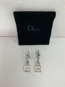 営KZ266-60◆ Christian Dior クリスチャンディオール 南京錠・鍵モチーフ 925刻印あり ヴィンテージ イヤリング 総重量10.59g