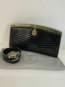 営KZ282-80◆ Christian Dior クリスチャンディオール クロコダイル セカンドバッグ クラッチバッグ 2WAY 肩掛け ショルダーバッグ