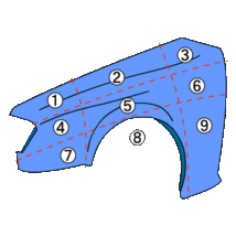 ライフ DBA-JC1 左フェンダーパネル 237019_画像7