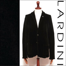 美品 LARDINI ラルディーニ ウールレーヨン ストレッチ シングル ニットジャケット ブラック size S（ M相当 ）_画像1