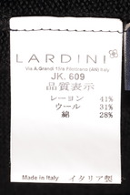 美品 LARDINI ラルディーニ ウールレーヨン ストレッチ シングル ニットジャケット ブラック size S（ M相当 ）_画像8