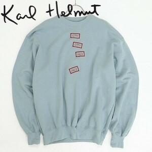 *Karl Helmut Karl hell m Pink House Logo badge cotton sweat pull over light blue 
