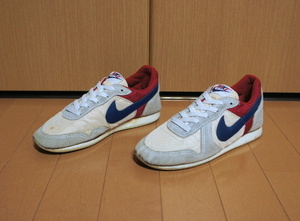 希少80年代80'sビンテージ縦NIKEナイキレトロクラシックランニング23cmトリコロール24cmヴィンテージジョギングワッフルトレーナー送料\520