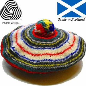 1点物◆スコットランド製ビンテージOLDベレー帽/古着メンズレディースOKアメカジ90sストリート/スポーツ帽子ニット帽ニットキャップ370913