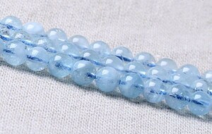 [EasternStar] international shipping 5A. kind aquamarine Indigo pillar stone Indigo sphere Aquamarine sphere diameter 10mm handmade 1 ream sale length approximately 40cm