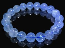 [EasternStar] 海外発送 アイス アクアマリン Aquamarine 透明感抜群 特選 天使の石 藍玉 玉サイズ6.5mm 腕回り約16cm_画像1