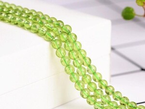 ペリドット Peridot オリビン 橄欖石 2mm パワーストーン Power stone 天然石 手作り 1連売り 長さ約40cm