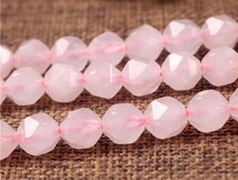 紅石英 ローズクォーツ カット パワーストーン Rose Quartz Cut パワーストーン Power stone 5-6mm 1連売り 長さ約40cm_画像3