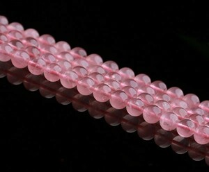 [EasternStar] 海外発送 7A 紅石英 マダガスカル ローズクォーツ Rose Quartz 玉サイズ12mm 1連売り 長さ約40cm