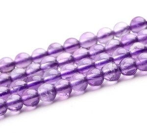 [EasternStar] 海外発送 7A 紫水晶 ライト パープル アメジスト Amethyst 玉サイズ4mm 1連売り 長さ約40cm