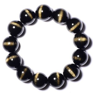 [EasternStar] international shipping cat's-eye Golden obsiti Anne special selection Friday stone bracele sphere size 12mm arm around approximately 17cm