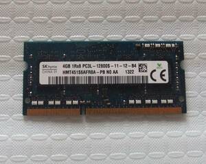 ノートPC用メモリ SKhynix 4GB 1Rx8 PC3L-12800S-11-12-B4 HMT451S6AFR8A-PB 4GB 中古 104