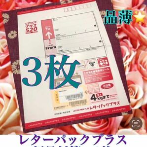 【新品】レターパックプラス520 レターパックプラス3枚　専用封筒　日本郵便　宅配袋