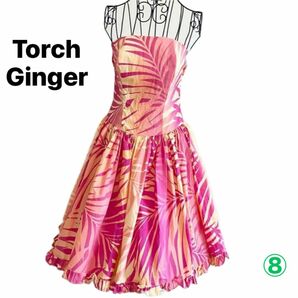 Torch Gingerのベアトップドレス　フラドレス　フラダンス タヒチアン