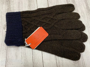 GV003-5■4L■2090円■茶色■Glove ウール混 配色切り替え 手袋 