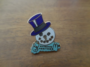 フランス☆古いピンズ【McDonald's SEASONS GREETINGS】カナダ ピンバッジ ピンバッチ PINS マクドナルド 雪だるま