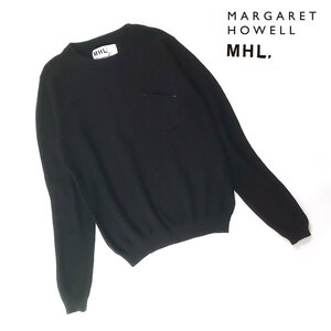 23-0035 マーガレットハウエル MHL.■ウール混 ニット セーター ブラック