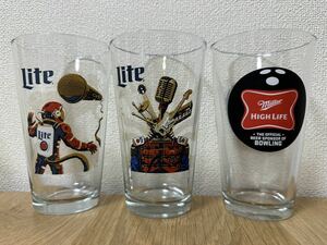 ミラーライト パイントグラス 3個セット Miller Lite Austin Music Festival Souvenir 16OZ Pint Glass Designed by Ian Jepson