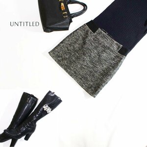  beautiful goods thick Untitled UNTITLED stock ) world winter plain switch Mix wool tweed skirt 0 5 number black black white wool skirt 