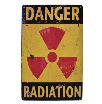 K79 新品●ビンテージ風 アメリカ雑貨 ブリキ看板 ジョークグッズ DANGER RADIATION 放射線 放射能 インテリア ヴィンテージ レトロ