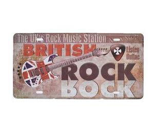 K127 新品●ブリキ看板 ビンテージ風 イギリス BRITISH ROCK ギター おしゃれ かっこいい インテリアに アンティーク レトロ