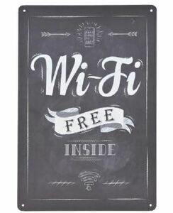 K82 新品●ブリキ看板 Wi-Fi FREE INSIDE アメリカ雑貨 ビンテージ風 アメリカ おしゃれ かっこいい インテリア アンティーク