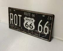 K105 新品◆ROUTE66 アメリカ雑貨 ブリキ看板 地図柄 ナンバープレート型 かっこいい おしゃれ インテリアに最適 アンティーク レトロ_画像3