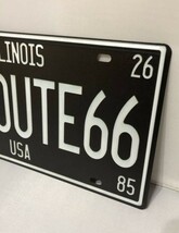 K102 新品◆アメリカ雑貨 ROUTE66 ナンバープレート型 ブリキ看板 ブラック おしゃれ かっこいい インテリアに ビンテージ レトロ_画像4