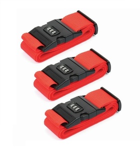  new goods *3 piece set red dial lock attaching suitcase belt travel / business trip . crime prevention to robbery prevention 