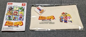 新品未開封　スーパーマリオRPG　楽天ブックス購入特典　アクリルチャーム付きキャンバスフラットポーチS　おまけ付き