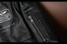新作☆フライトジャケット レザージャケット 牛革 ライダースジャケット 革ジャン カウハイド メンズファッション 刺繍 バイクレザー S~5XL_画像8