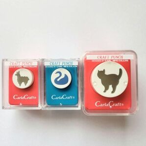 新品　Carla Craft　３点セット　ネコ　アルパカ　スワン　クラフトパンチ