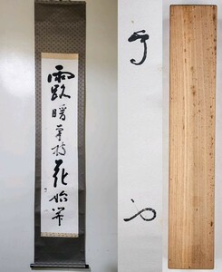 ≪掛軸≫ 武者小路千家(官休庵)１３代 家元 【有隣斎】 自筆一行書 『露暖南枝花始開』 紙本 桐合箱 真筆保証 茶掛 墨蹟