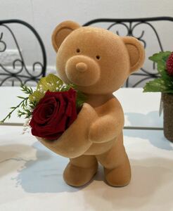 * цветок корзина . иметь ..* интерьер орнамент флорист Bear консервированный цветок rose в подарок .!