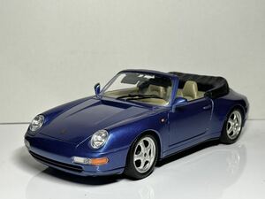 ブラーゴ 1/18 ポルシェ 911 カブリオレ 993 左ハンドル Porsche 1993 ブルー brago エンジンフード開閉 ミニカー