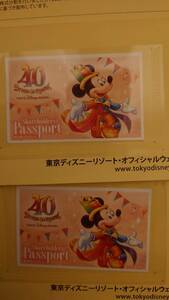 東京ディズニーリゾート　株主用パスポート２枚　有効期限　2024年6月30日まで