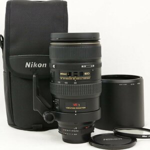 Nikon ニコン ED AF VR-NIKKOR 80-400mm F4.5-5.6D フード 三脚座付き AF 一眼カメラ用 交換レンズ 望遠レンズ ★いろどり★.ab