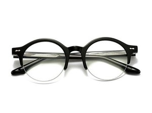 Round 2 Round black half rim circle glasses 02